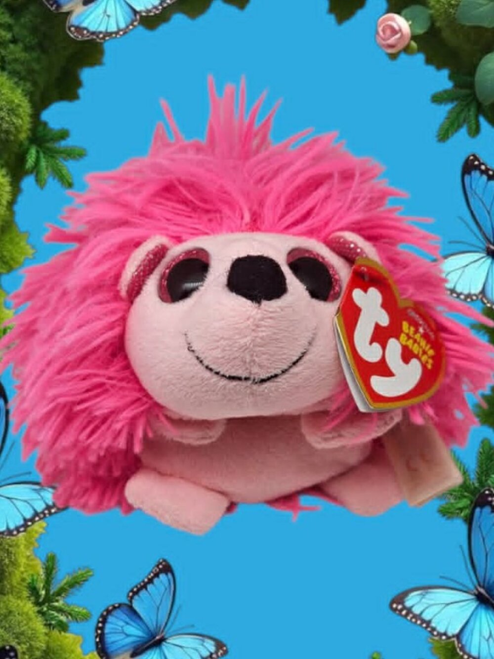 Ty Beanie Babies Lilly the Pink Hedgehog 6" Retired Plush Toy with Tags 2014